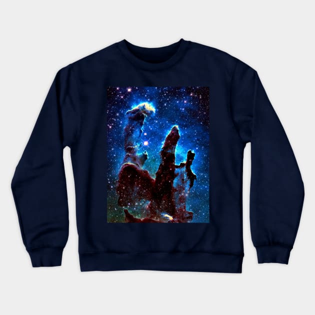 The Pillars of Creation Combining Infrared and Visible Light Crewneck Sweatshirt by tiokvadrat